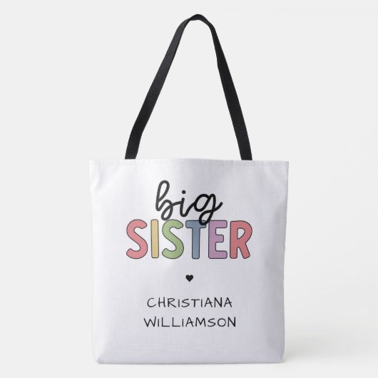Aangepaste naam Big Sister Cute Speciaal Tote Bag (Voorkant)