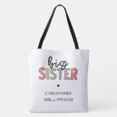 Aangepaste naam Big Sister Cute Speciaal Tote Bag (Achterkant)