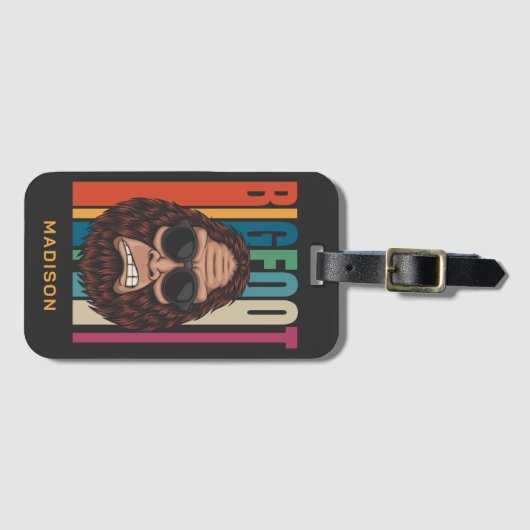 Aangepaste naam Bigfoot Bagagelabel (Voorkant (horizontaal))