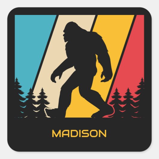 Aangepaste naam Bigfoot Vierkante Sticker (Voorkant)