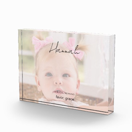 Aangepaste naam Bijbels Betekenis Kind Fotoblok (Rechts)