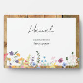 Aangepaste naam Bijbelse betekenis Wildflower Plaq Fotoplaat (voorkant)
