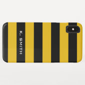 Aangepaste naam| Bijenzwart en geel patroon Case-Mate iPhone Case (Achterkant (horizontaal))