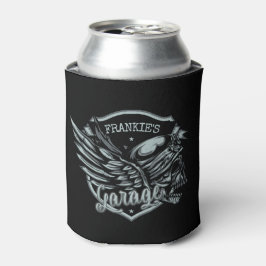 Aangepaste NAAM Biker Skull Wings Motor Garage Blikjeskoeler