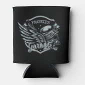Aangepaste NAAM Biker Skull Wings Motor Garage Blikjeskoeler (Voorkant)