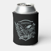 Aangepaste NAAM Biker Skull Wings Motor Garage Blikjeskoeler (Blikje Achterkant)