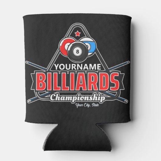 Aangepaste NAAM Billiards 8 Ball Pool Cue Rack Blikjeskoeler (Achterkant)