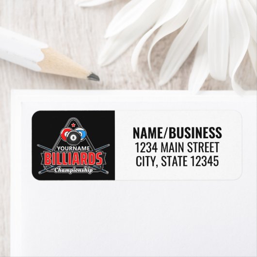 Aangepaste NAAM Billiards 8 Ball Pool Cue Rack Etiket (Insitu)