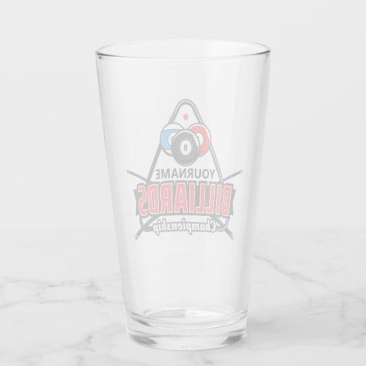 Aangepaste NAAM Billiards 8 Ball Pool Cue Rack Glas (Achterkant)