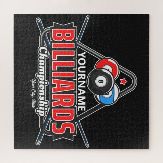 Aangepaste NAAM Billiards 8 Ball Pool Cue Rack Legpuzzel (Horizontaal)