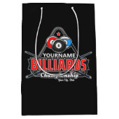 Aangepaste NAAM Billiards 8 Ball Pool Cue Rack Medium Cadeauzakje (Voorkant)