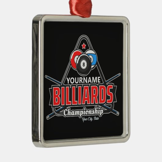 Aangepaste NAAM Billiards 8 Ball Pool Cue Rack Metalen Ornament (Rechts)