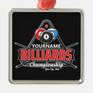 Aangepaste NAAM Billiards 8 Ball Pool Cue Rack Metalen Ornament