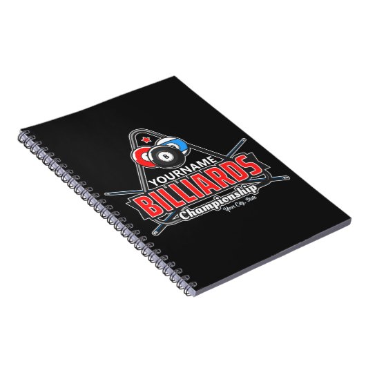 Aangepaste NAAM Billiards 8 Ball Pool Cue Rack Notitieboek (Rechterzijde)