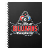 Aangepaste NAAM Billiards 8 Ball Pool Cue Rack Notitieboek (Voorkant)