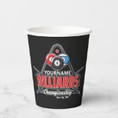 Aangepaste NAAM Billiards 8 Ball Pool Cue Rack Papieren Bekers (Voorkant)