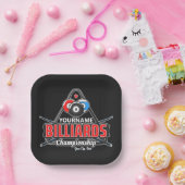 Aangepaste NAAM Billiards 8 Ball Pool Cue Rack Papieren Bordje (Feest)