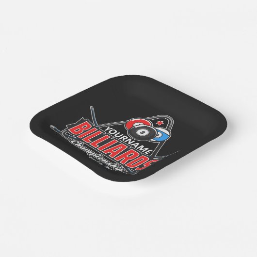 Aangepaste NAAM Billiards 8 Ball Pool Cue Rack Papieren Bordje (Gebogen)