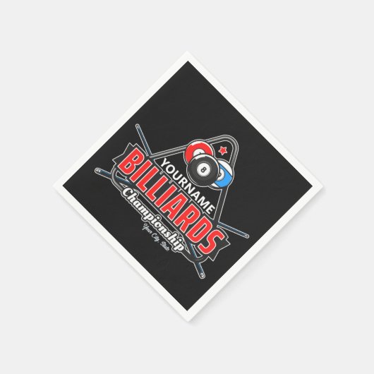 Aangepaste NAAM Billiards 8 Ball Pool Cue Rack Servet (Hoek)