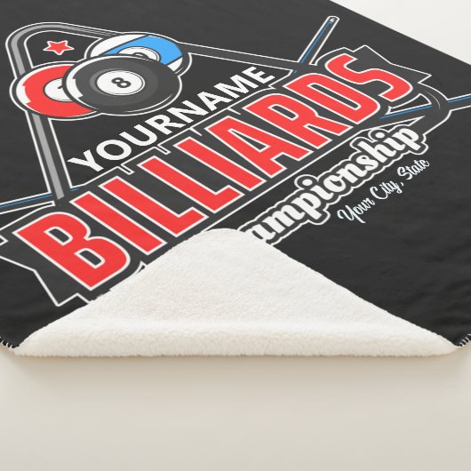 Aangepaste NAAM Billiards 8 Ball Pool Cue Rack Sherpa Deken (3/4)