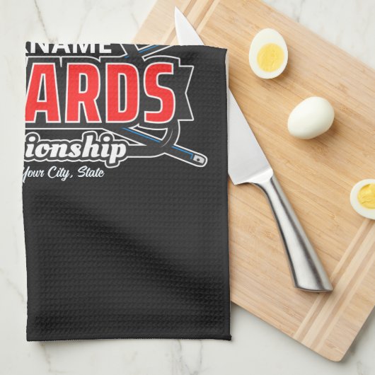 Aangepaste NAAM Billiards 8 Ball Pool Cue Rack Theedoek (Quarter Fold)