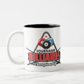 Aangepaste NAAM Billiards 8 Ball Pool Cue Rack Tweekleurige Koffiemok (Links)