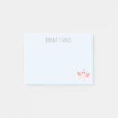 Aangepaste naam: Birdie Pink Blue 4x3 Post-it® Notes (Voorkant)