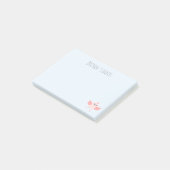 Aangepaste naam: Birdie Pink Blue 4x3 Post-it® Notes (Schuin)