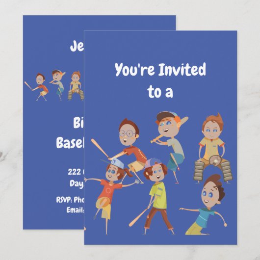 Aangepaste naam Birthday Baseball Party - uitnodig Kaart (Voorkant / Achterkant)