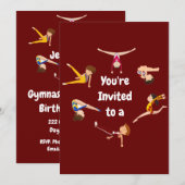 Aangepaste naam Birthday Gymnastiek Tumbling Kaart (Voorkant / Achterkant)