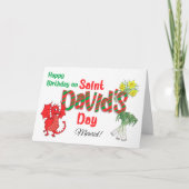 Aangepaste naam Birthday op St David's Day Card Feestdagen Kaart (Voorkant)