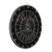 Aangepaste naam Black Gold Playdate Script Minimal Dartbord (Voorkant Links)