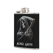 Aangepaste naam Black Grim Reaper Heupfles (Links)