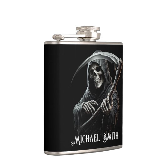 Aangepaste naam Black Grim Reaper Heupfles (Rechts)
