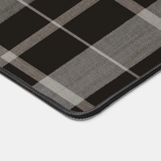 Aangepaste Naam Black Plaid Gift voor Hem Gaming P Bureaumat (Hoek)