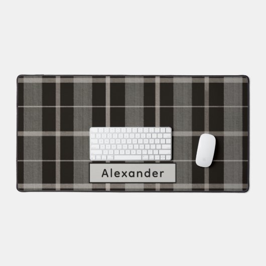 Aangepaste Naam Black Plaid Gift voor Hem Gaming P Bureaumat (Keyboard & Muis)