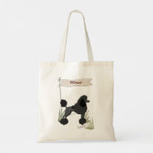 Aangepaste naam: Black Poodle Pet Dog Canvas tas (Achterkant)