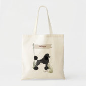 Aangepaste naam: Black Poodle Pet Dog Canvas tas (Voorkant)