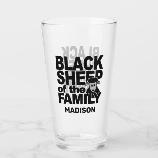 Aangepaste naam "Black Sheep" Glas (Achterkant)