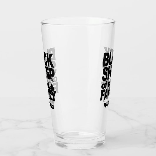 Aangepaste naam "Black Sheep" Glas (Links)