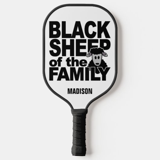 Aangepaste naam "Black Sheep" Pickleball Paddle (Achterkant)