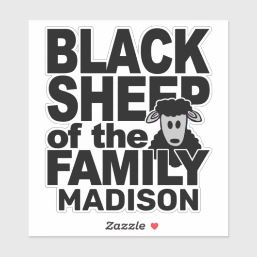 Aangepaste naam "Black Sheep" Sticker (Vel)