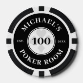 Aangepaste naam Black & White Las Vegas Denominati Poker Chips (Voorkant)