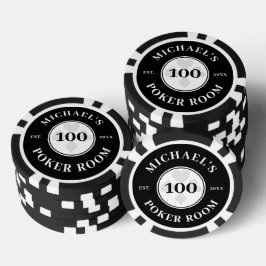 Aangepaste naam Black & White Las Vegas Denominati Poker Chips