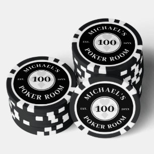 Aangepaste naam Black & White Las Vegas Denominati Poker Chips