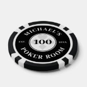Aangepaste naam Black & White Las Vegas Denominati Poker Chips (Enkel)