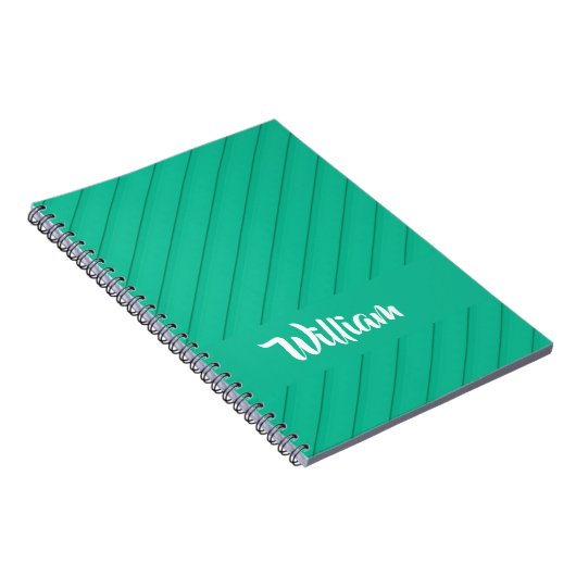 Aangepaste naam: blauw diagonaal plastic getexture notitieboek (Rechterzijde)