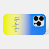 Aangepaste naam: blauw en geel Oekraïne geïnspiree iPhone Hoesje (Achterkant horizontaal)