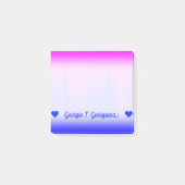 Aangepaste naam; Blauw en magenta Streaks Patroon Post-it® Notes (Voorkant)