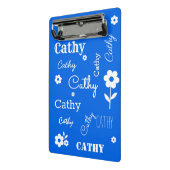 Aangepaste naam Blauw en wit minikembord Mini Klembord (Angled2)